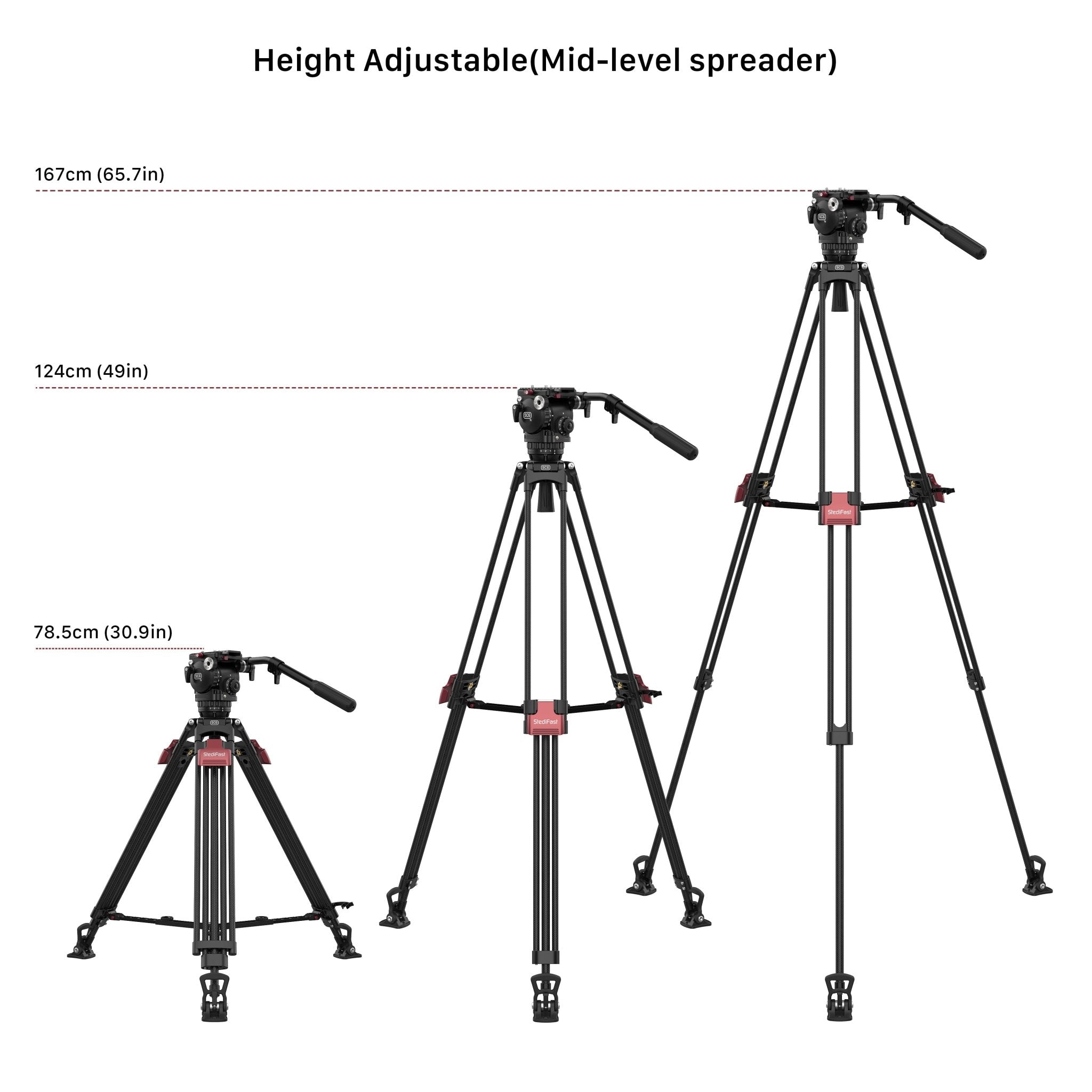 SCG T6 StediFast Tripod System - Professional Camera Tripod with Quick Release Plate for DSLR, Mirrorless & Video Cameras - Perfect for Travel, Vlogging & Outdoor Photography
