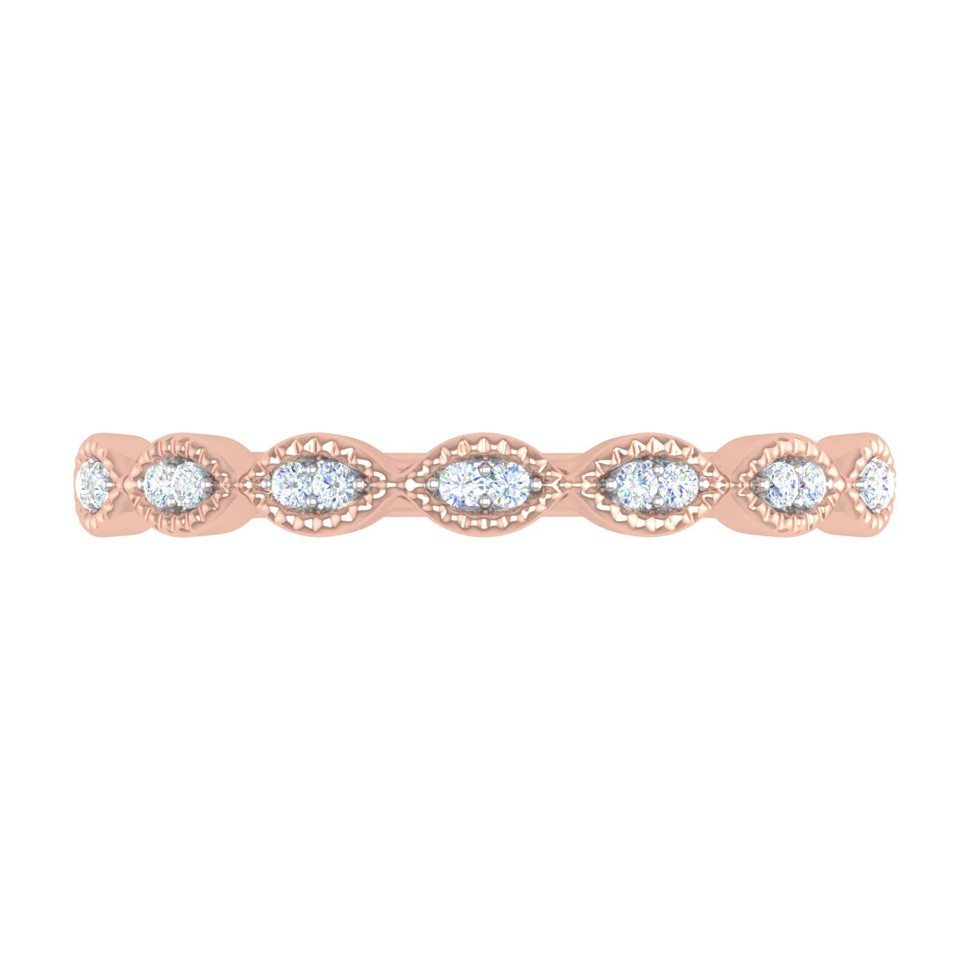 0.04 Carat Diamond Anniversary Wedding Band Ring - 10K Solid Gold for Women - Perfect Gift for Wife, Engagement, Valentine's Day & Special Occasions