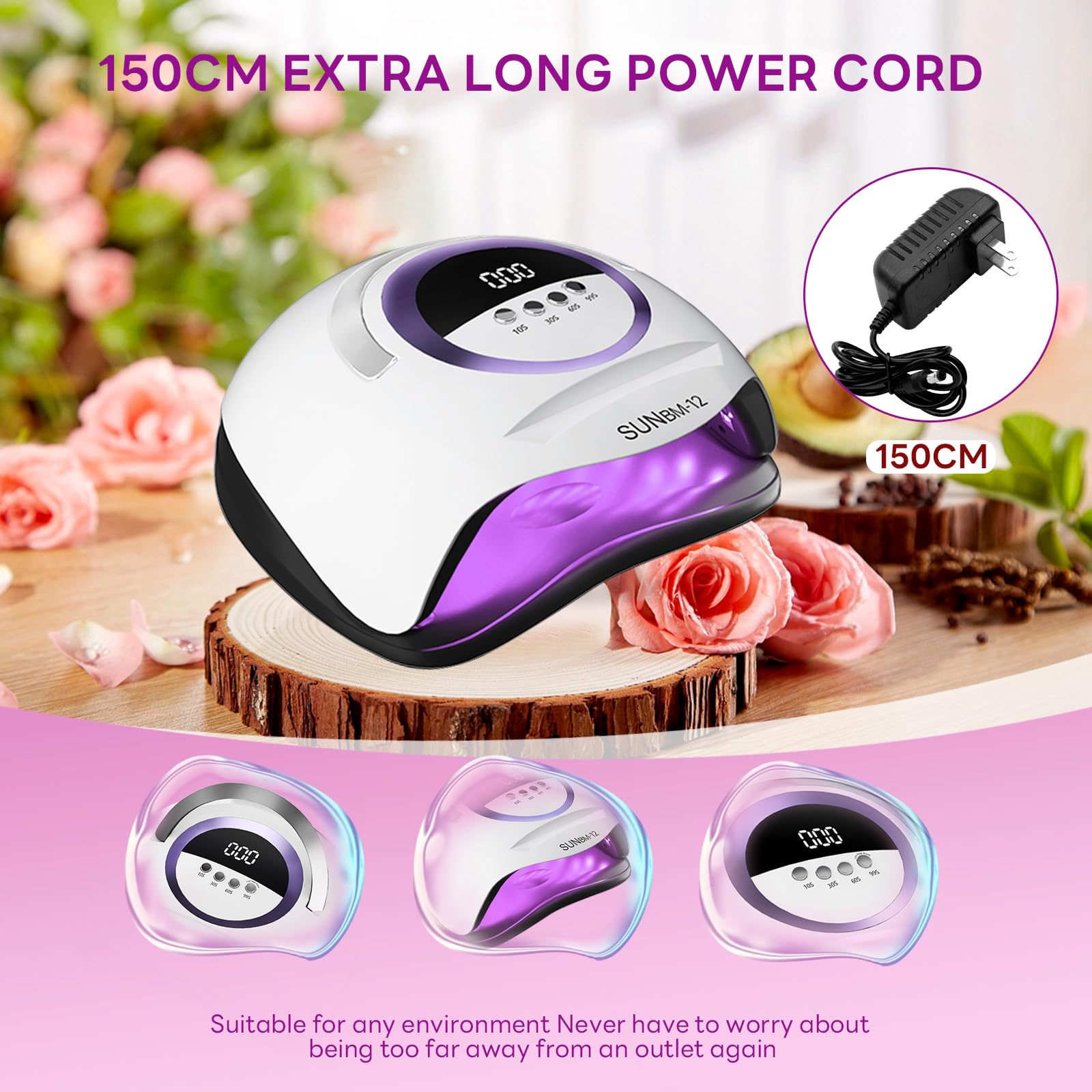 Professional BEENLE UV LED Nail Lamp with 42 LED Beads - 180W Gel Nail Dryer with 4 Timer Settings & Auto Sensor - Blue Plastic Base for Home & Salon Manicure/Pedicure - Perfect for Gel Polish Curing, Nail Art & DIY Nail Care