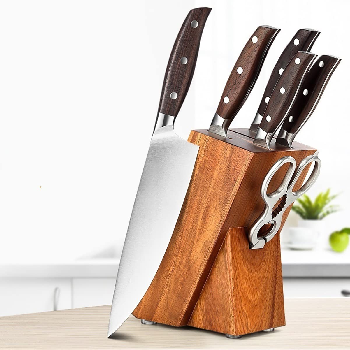 Professional 7-Piece German 1.4116 Stainless Steel Knife Set - Chef, Santoku & Slicing Knives for Kitchen | Perfect for Home Cooking, Meal Prep & Professional Chefs