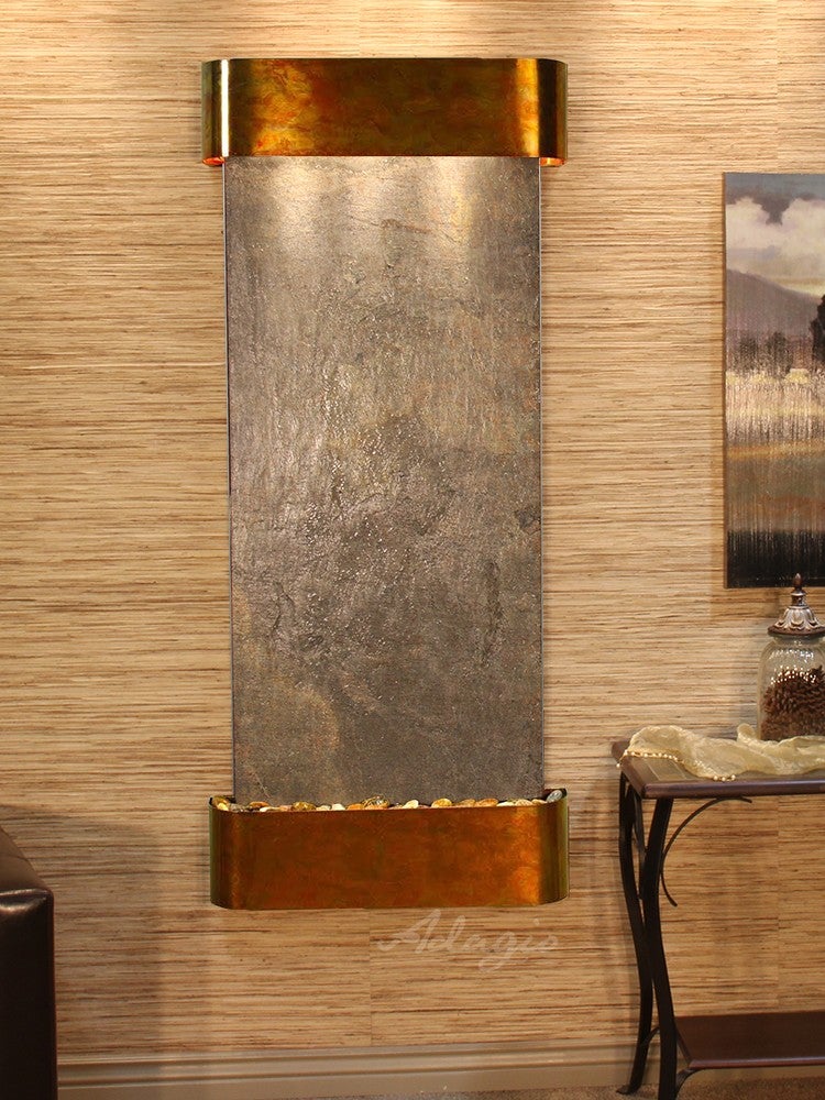 ADAGIO Inspiration Falls Round Rustic Copper Green Featherstone IFR1012 - Elegant Home Decor for Living Room, Bedroom & Office
