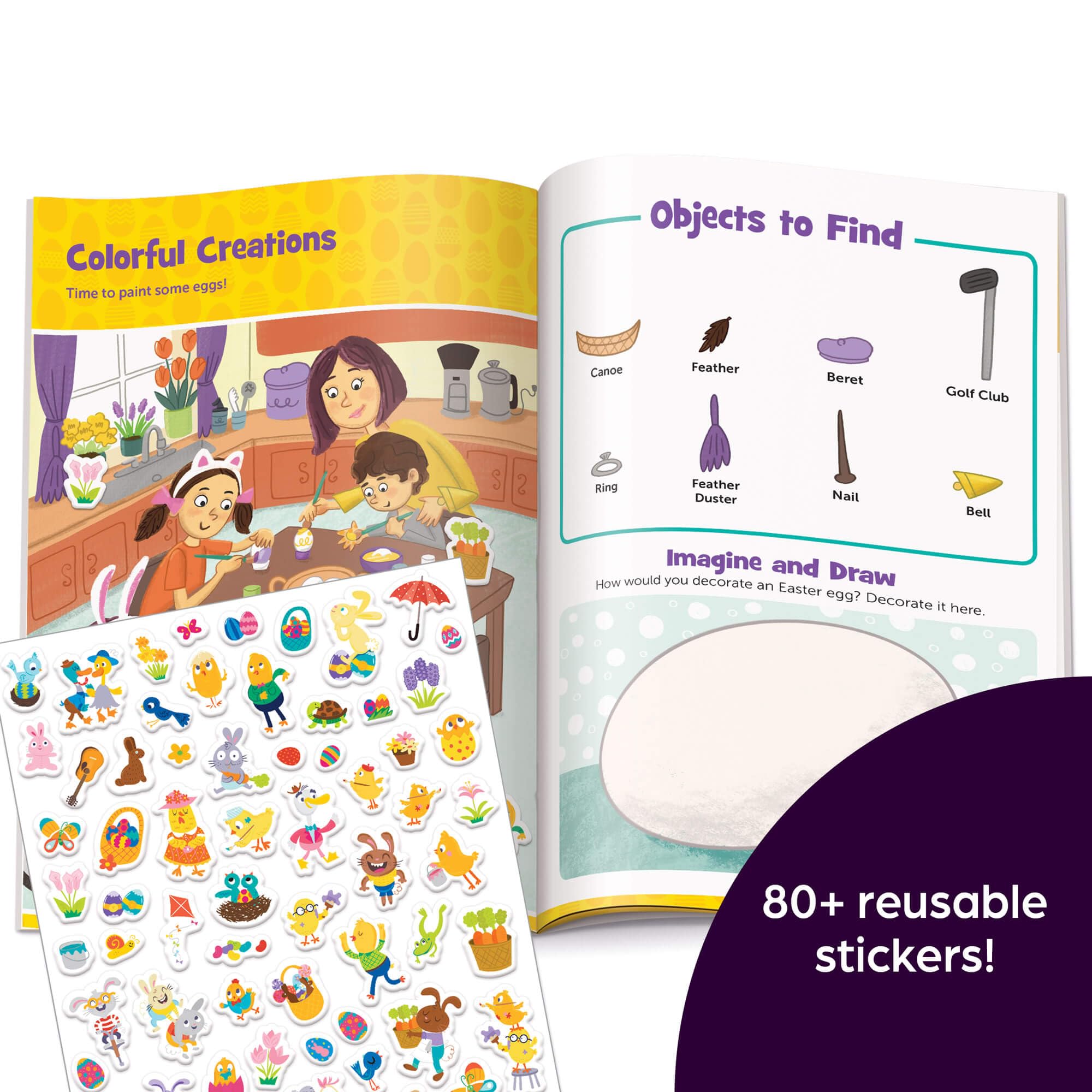 Easter Hidden Pictures Puffy Sticker Playscenes - Easter Activity Book with 50+ Fun Stickers for Kids Ages 3-6 | Perfect Easter Gift for Boys & Girls | Great for Easter Egg Hunts, Party Favors & Classroom Activities (Highlights Puffy Sticker Playscenes)