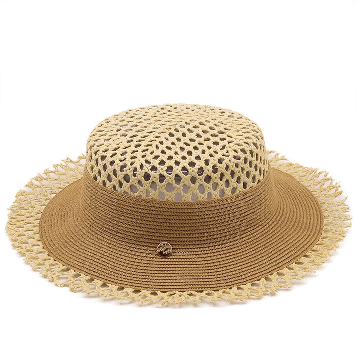Women's Straw Fedora Hat - Short Brim Panama Style Sun Hat for Beach, Vacation & Summer Outfits (Gray, One Size) - Perfect for Pool Parties, Travel & Outdoor Activities
