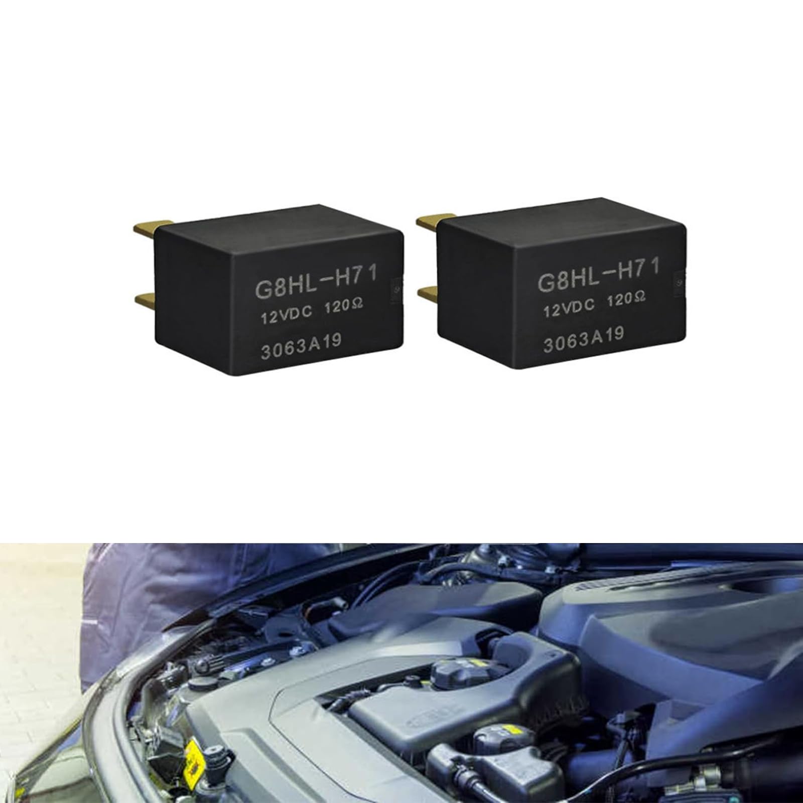 2 PCS 4 Pin Automotive AC Relays, 4.8W Heavy Duty Vehicle Relay Accessories, Micro ISO Car Relay Replacement Compatible with Honda Accord Civic Odyssey CR-V OEM #G8HL-H71 (Black) - Perfect for AC System Repairs & Electrical Upgrades
