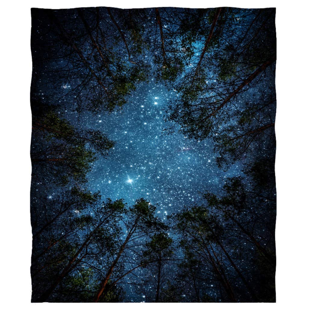 Starry Night Galaxy Fleece Throw Blanket - 80 x 58 Inch Soft Cozy Blanket for Couch, Sofa, Bed & Travel - Perfect for Home Decor, Camping & All Seasons Use