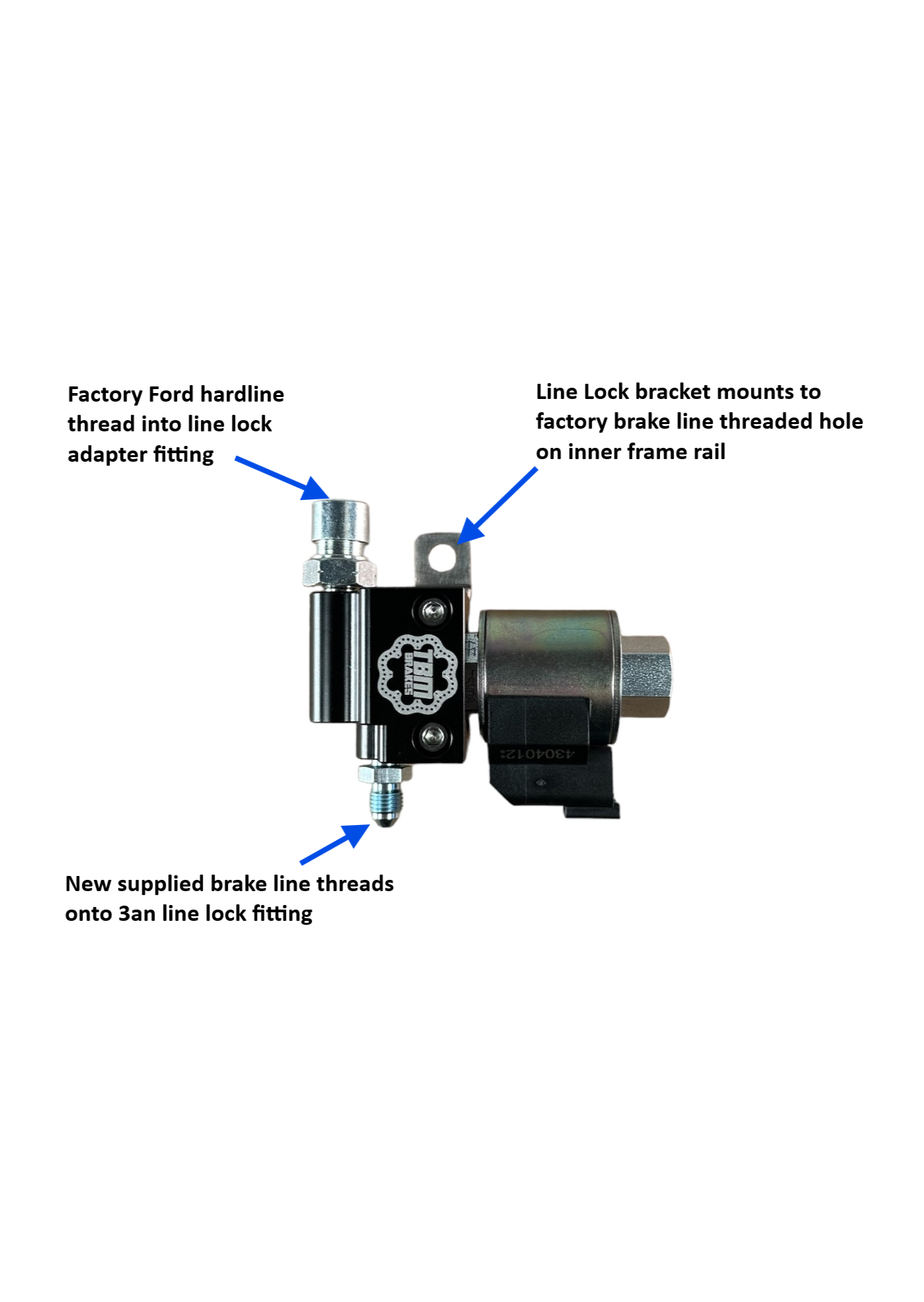 2015-2024 Ford Mustang S550/S650 TBM Dual Line Lock Kit with Brackets - Performance Brake Lock System for Drag Racing & Burnouts