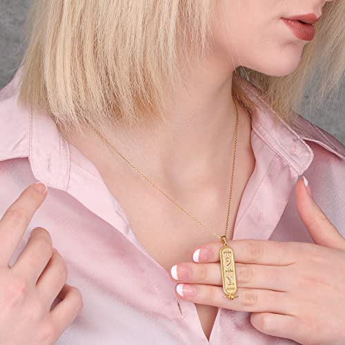 Handmade Egyptian Cartouche Pendant Name Necklace - Personalized Hieroglyph Jewelry for Women, Unique Custom Nameplate Gift for Christmas, Birthday & Special Occasions | Perfect for Boho Style, Cultural Fashion & Meaningful Gifting