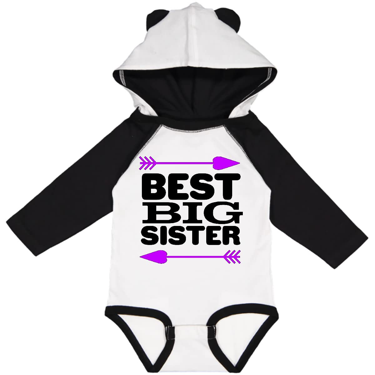 Inktastic Best Big Sister Long Sleeve Baby Bodysuit - Soft Cotton Creeper for Newborns & Infants - Perfect for Sibling Photos, Family Matching Outfits & Special Occasions