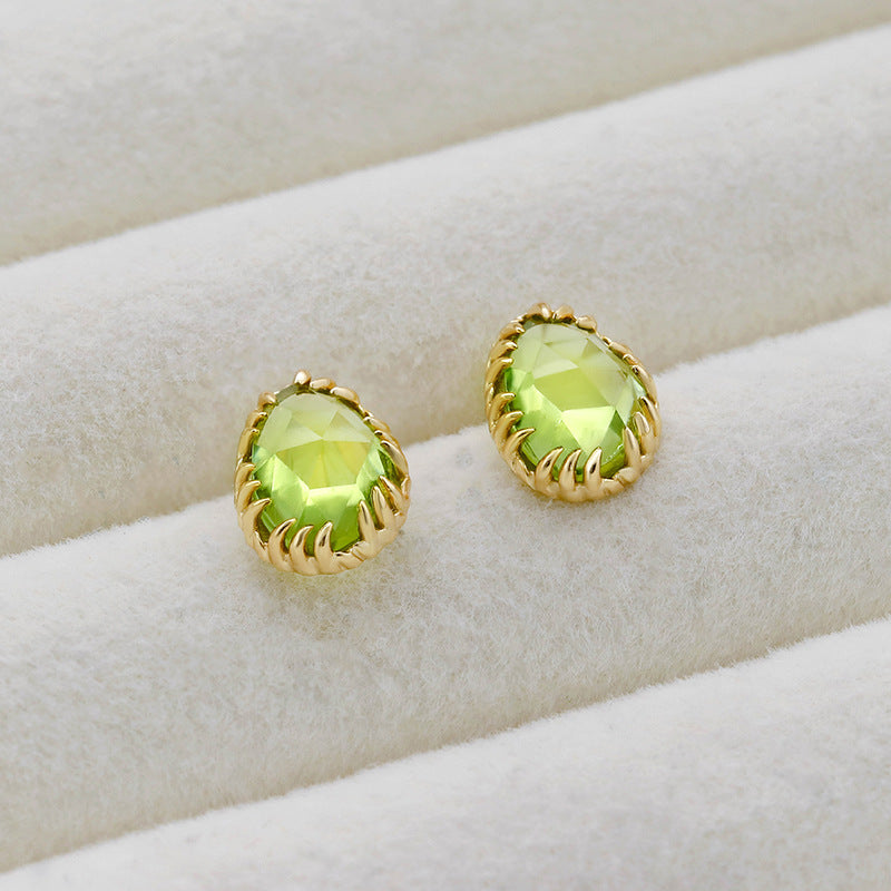 Natural Green Peridot Stud Earrings for Leo Birthstone | Sterling Silver Hypoallergenic Jewelry | Perfect for Birthday Gifts, Anniversary & Everyday Wear