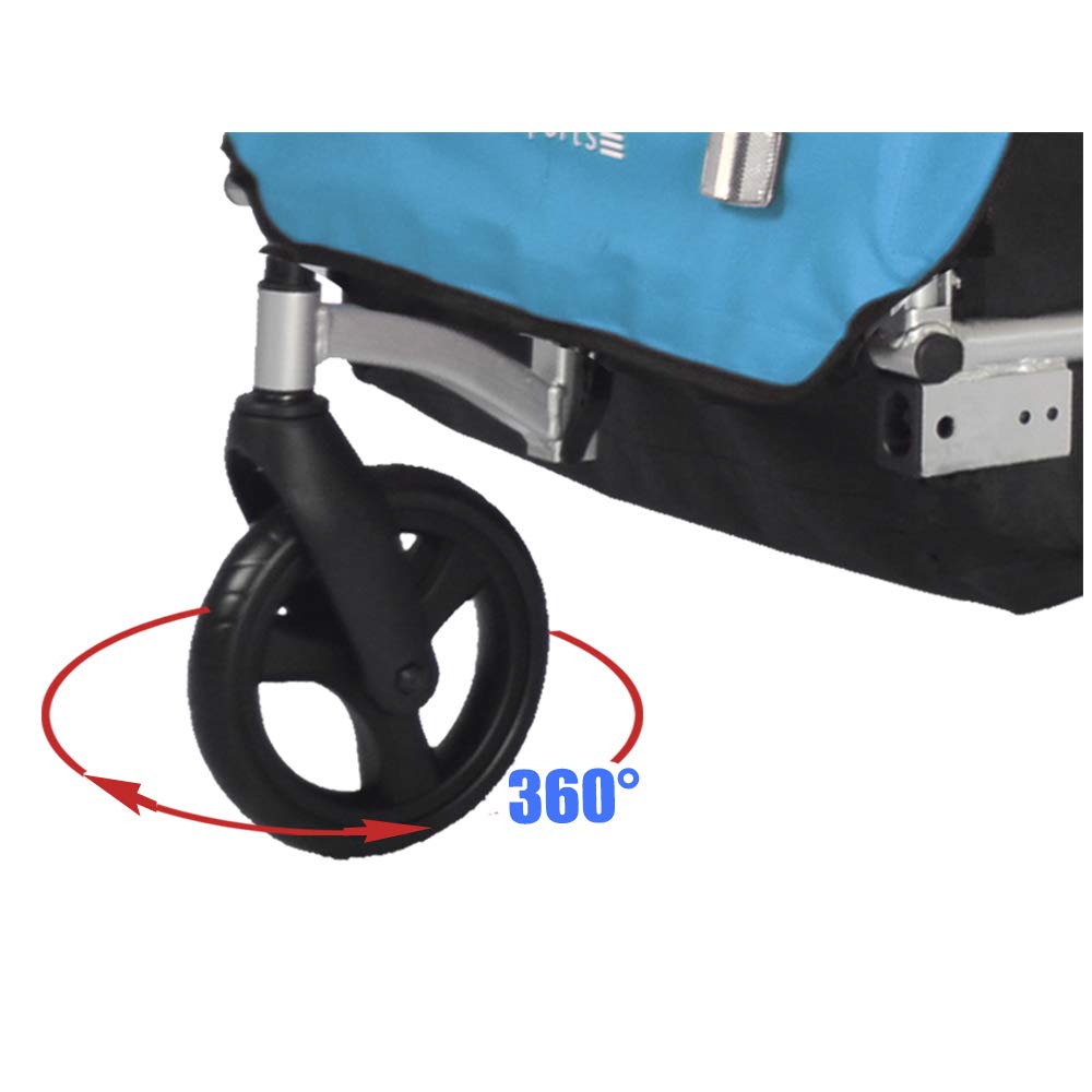 Veelar 2-in-1 Bike Trailer & Stroller - Double Seat Child Bicycle Carrier for Toddlers and Kids - Perfect for Cycling, Jogging, and Family Outdoor Adventures