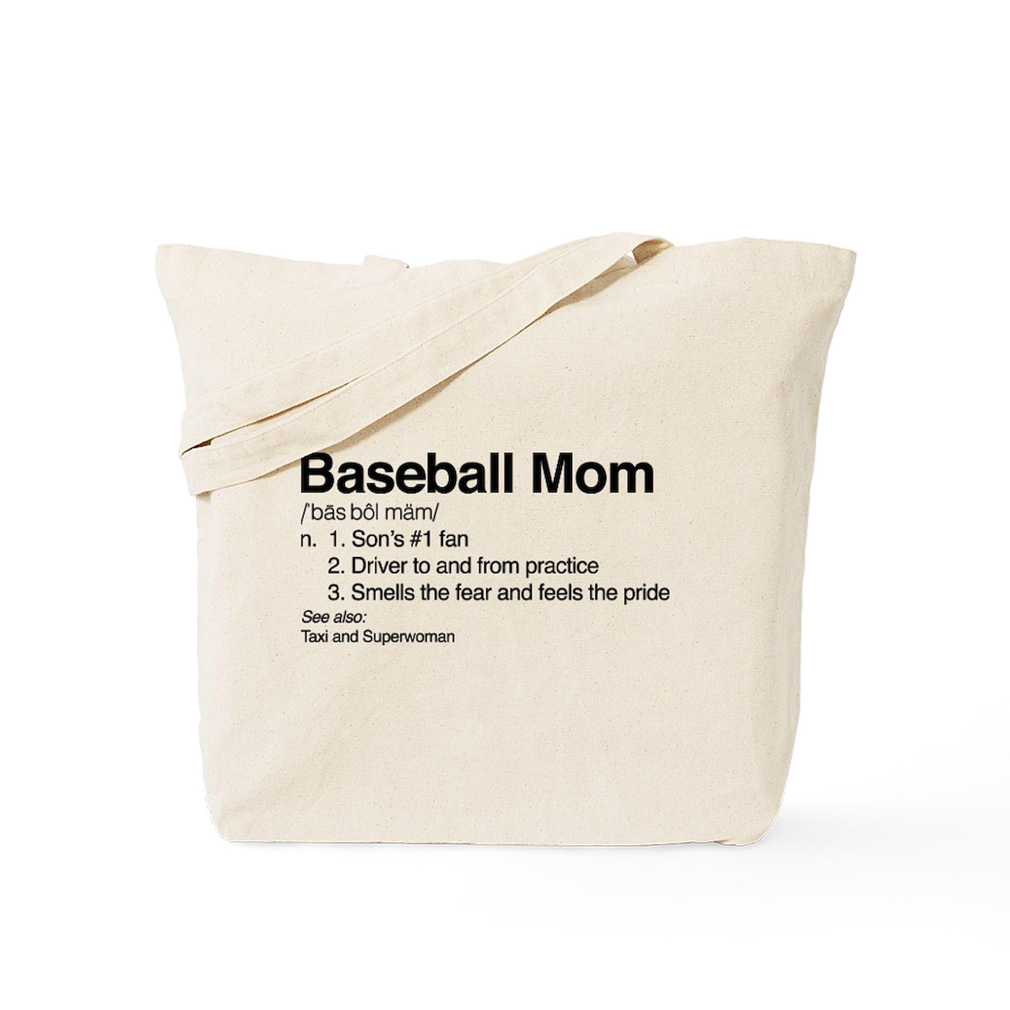 Baseball Mom Tote Bag - Natural Canvas Reusable Shopping Bag for Baseball Games, Groceries & Daily Use | Eco-Friendly & Durable