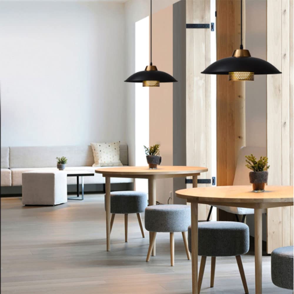 Black Single Head Chandelier Light - Luxury Retro Pendant Lamp for Modern Farmhouse & Outdoor Decor - E27 Hanging Lighting Fixture - Perfect for Living Room, Dining Room & Patio Lighting