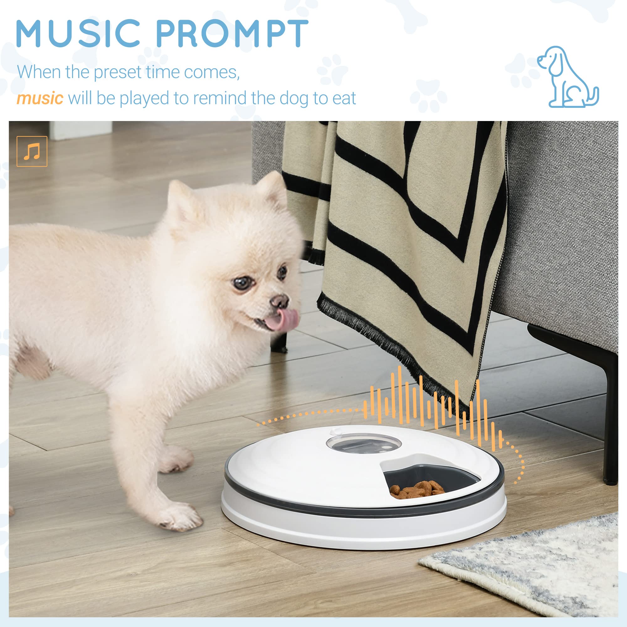 Automatic Pet Feeder for Dogs & Cats - Digital Timer, 6-Meal Dispenser - Perfect for Home, Travel & Busy Pet Owners