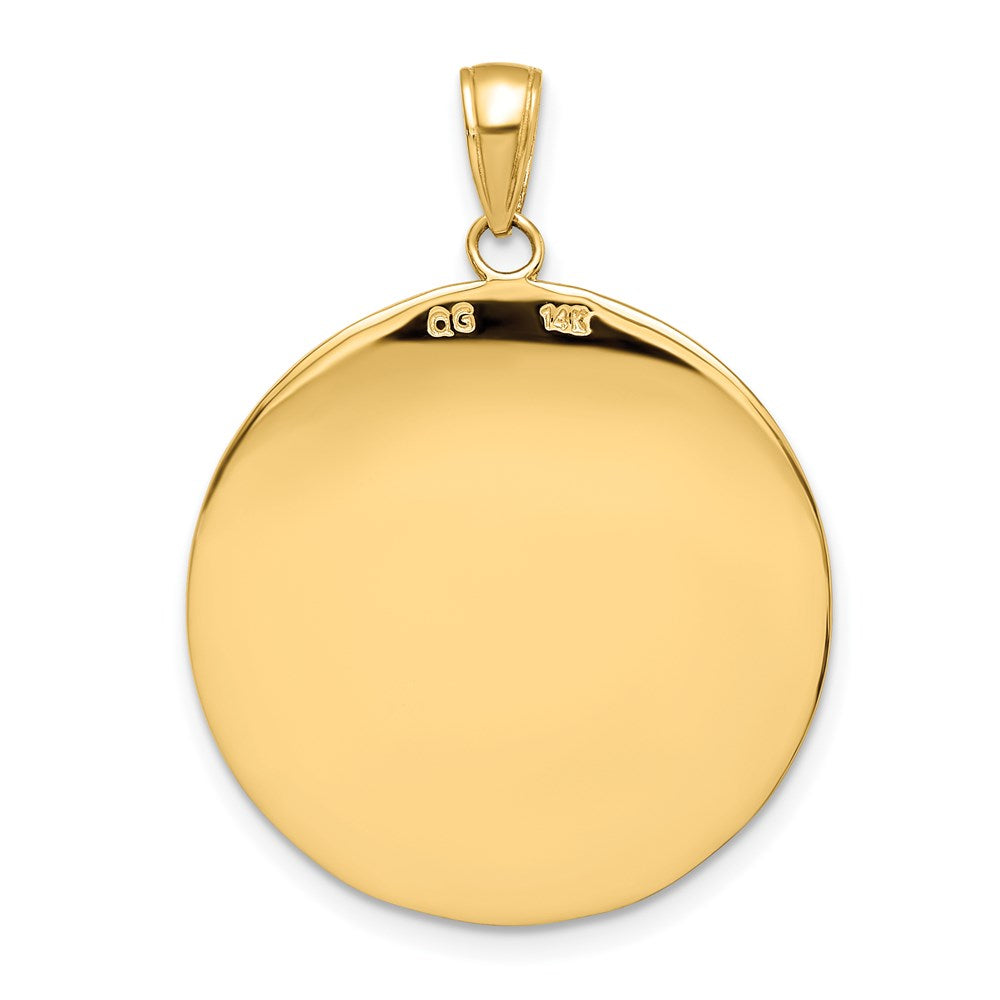 St. Christopher Medal Pendant - Large Solid Gold Religious Necklace Charm for Men & Women - Model M1485 - Perfect for Travel Protection & Spiritual Gifts