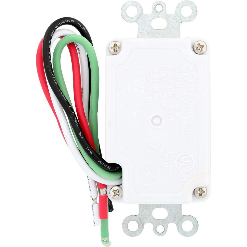 Westek TMDCD60 Hardwired Indoor Countdown Timer - 6-Setting Programmable Wall Switch, White - Perfect for Lights, Fans & Appliances in Home, Office & Garage
