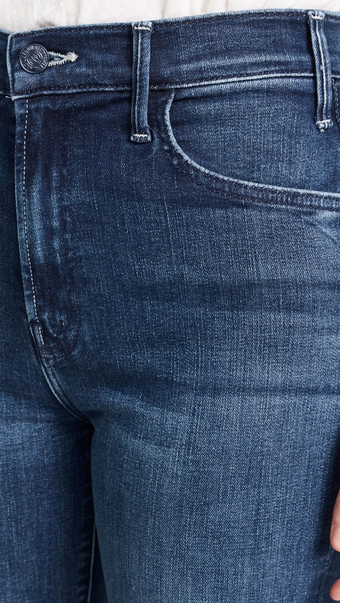 MOTHER Women's Petite Lil Hustler Ankle Jeans - High Waist Slim Fit Denim Pants for Casual Wear & Everyday Outfits