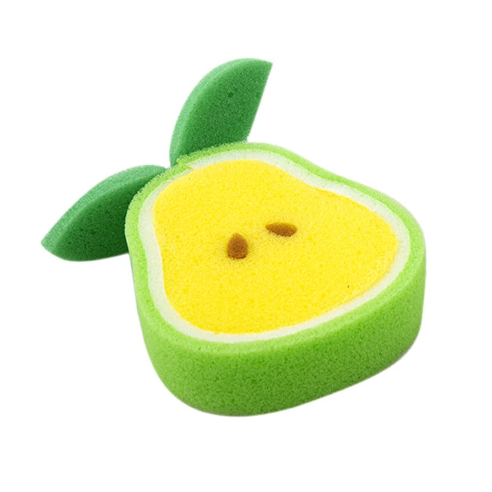 BabyMoo Sliced Fruit Shaped Bath Sponge - 2 Pack Soft Cleaning Sponges for Babies 0-36 Months | Colorful, Gentle & Safe for Newborn & Toddler Bath Time, Shower & Sensitive Skin Care