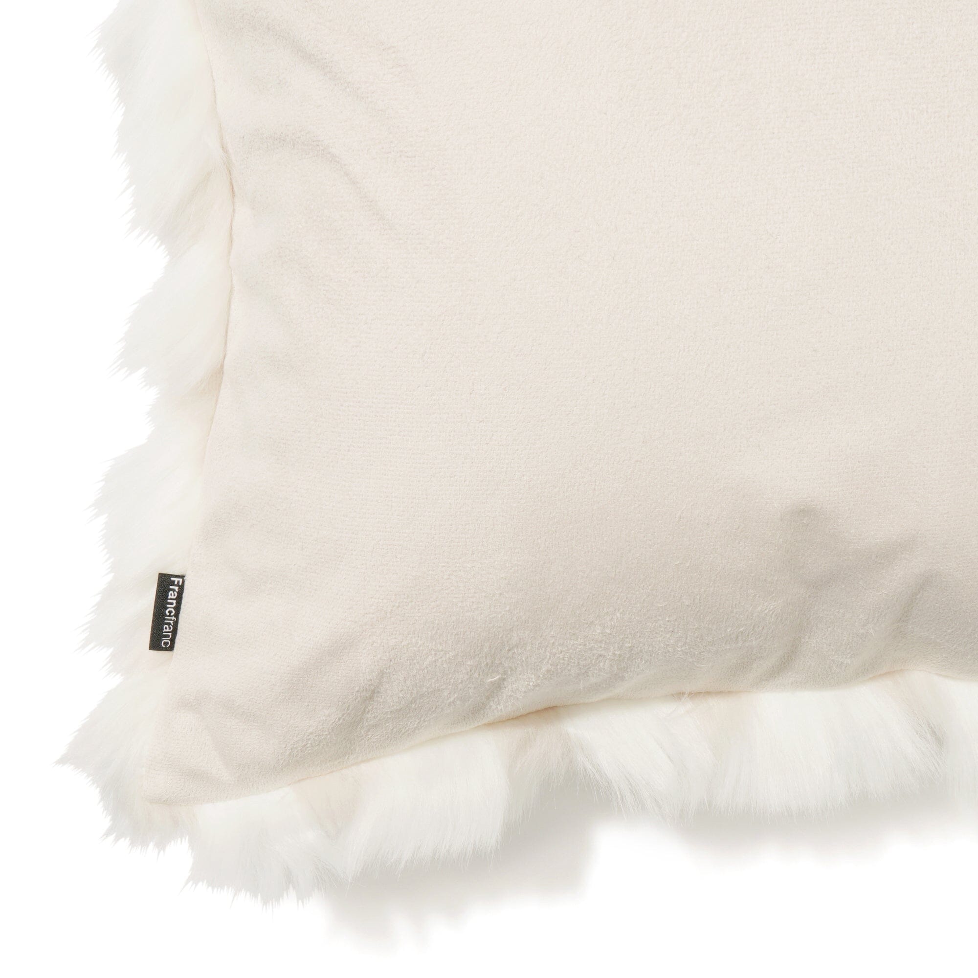 Premium Fur Q Cushion Cover 450x450mm - Soft White & Ivory Luxury Pillow Case for Sofa, Bed, Living Room Decor - Cozy Home Accessories for Winter Comfort