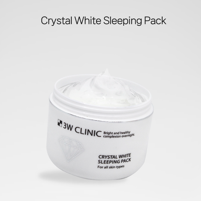 3W Clinic Crystal White Sleeping Pack 100ml - Overnight Brightening Face Mask for Glowing Skin | Hydrating & Whitening Night Cream for Dry & Dull Skin | Perfect for Nighttime Skincare Routine & Travel Essentials