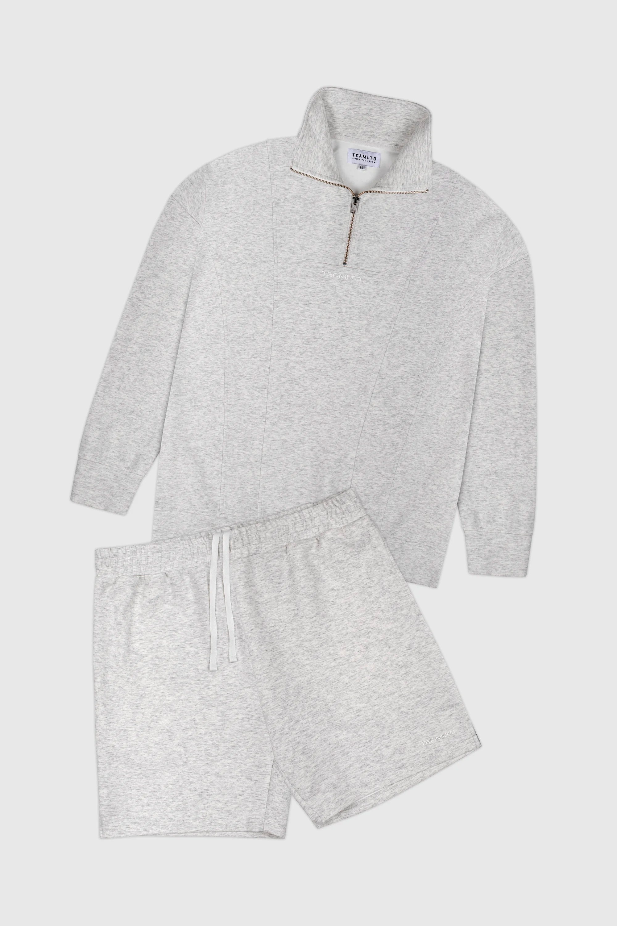 Heather Grey Stretch Fleece Lounge Set for Women - Soft & Cozy Two-Piece Outfit for Home, Travel & Relaxation