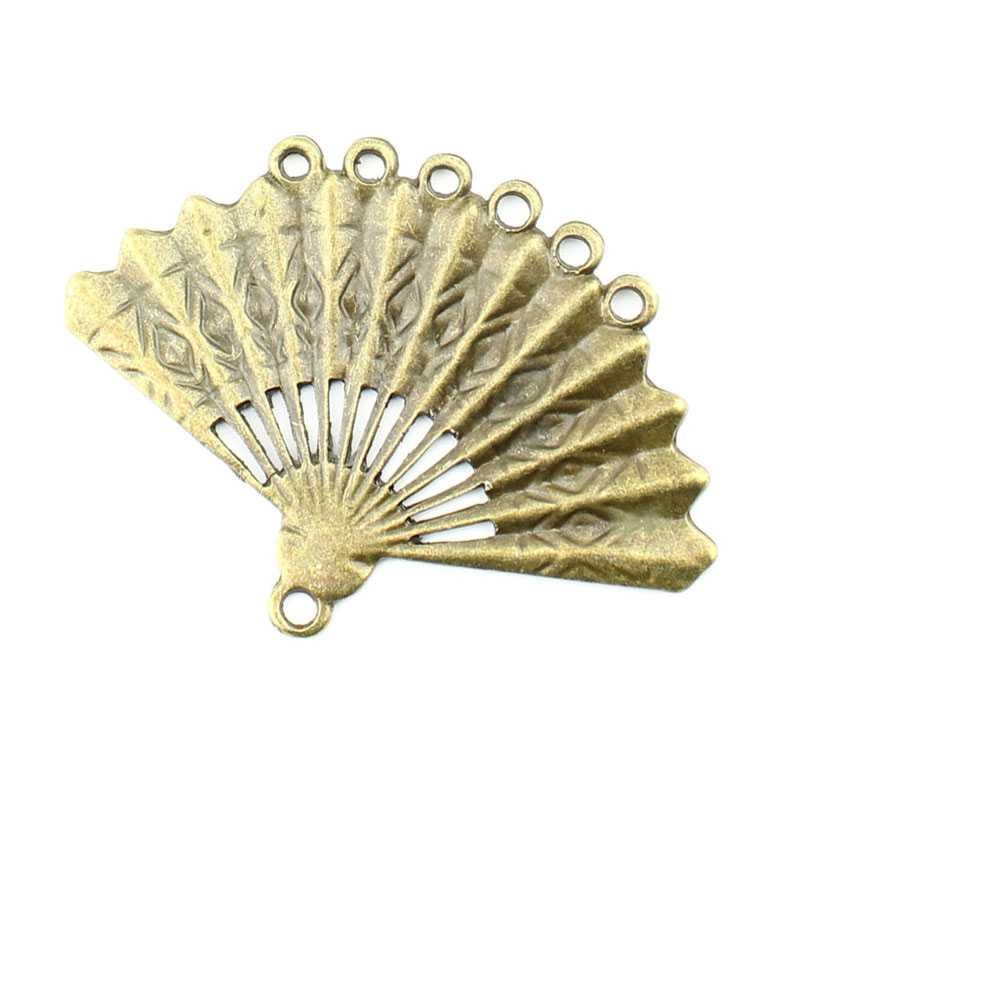 Antique Bronze Jewelry Charms - Fan-Shaped Findings for DIY Crafts & Necklace Making