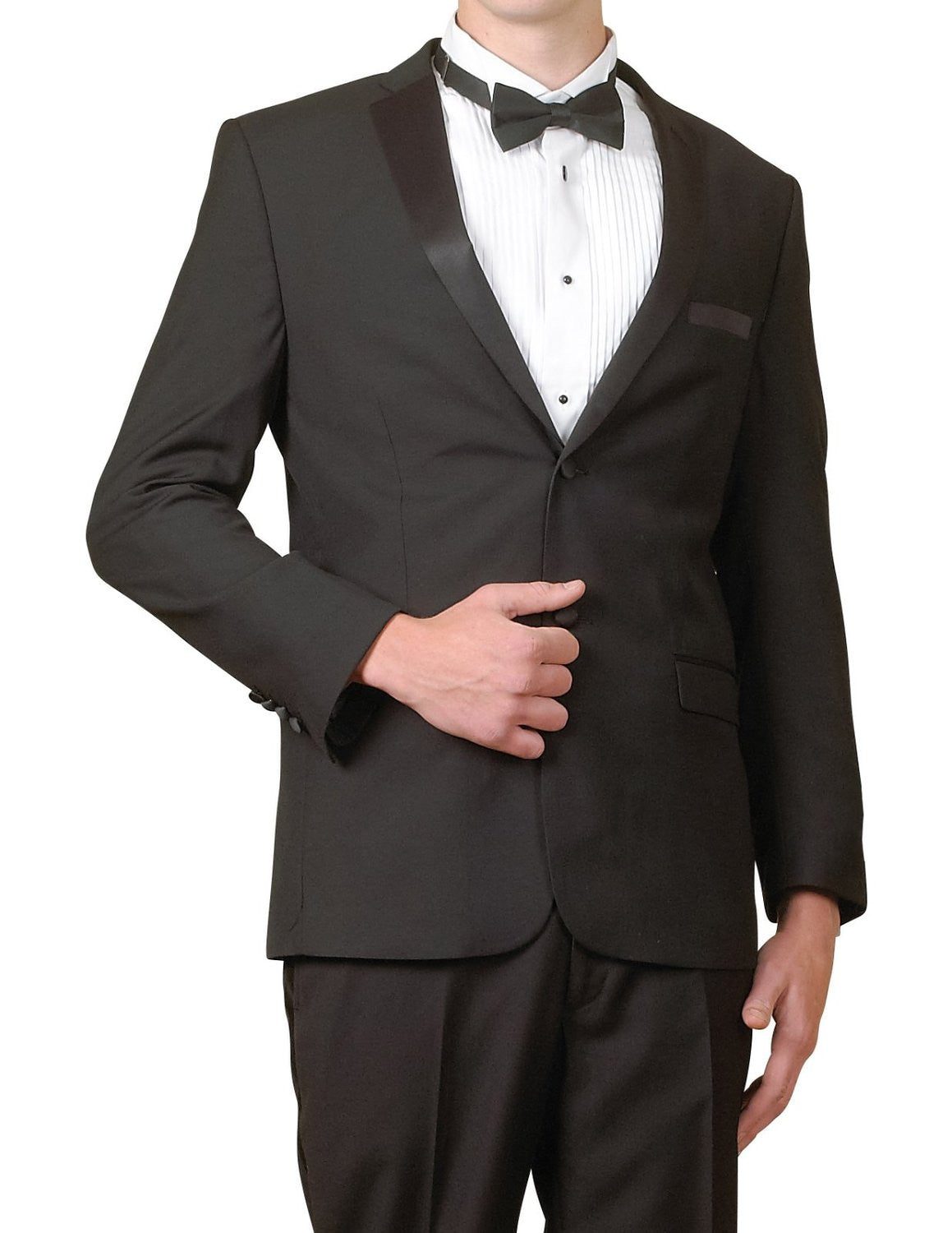 Men's Classic Black Two-Button Tuxedo Suit Set - Formal Wedding, Prom & Evening Wear | Slim Fit Tuxedo for Groomsmen & Special Occasions