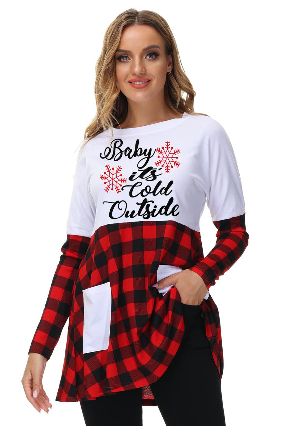 Deerose Women's Mardi Gras Shirt - Long Sleeve Funny Plaid St. Patrick's Day Top for Party, Pub Crawl & Festive Celebrations