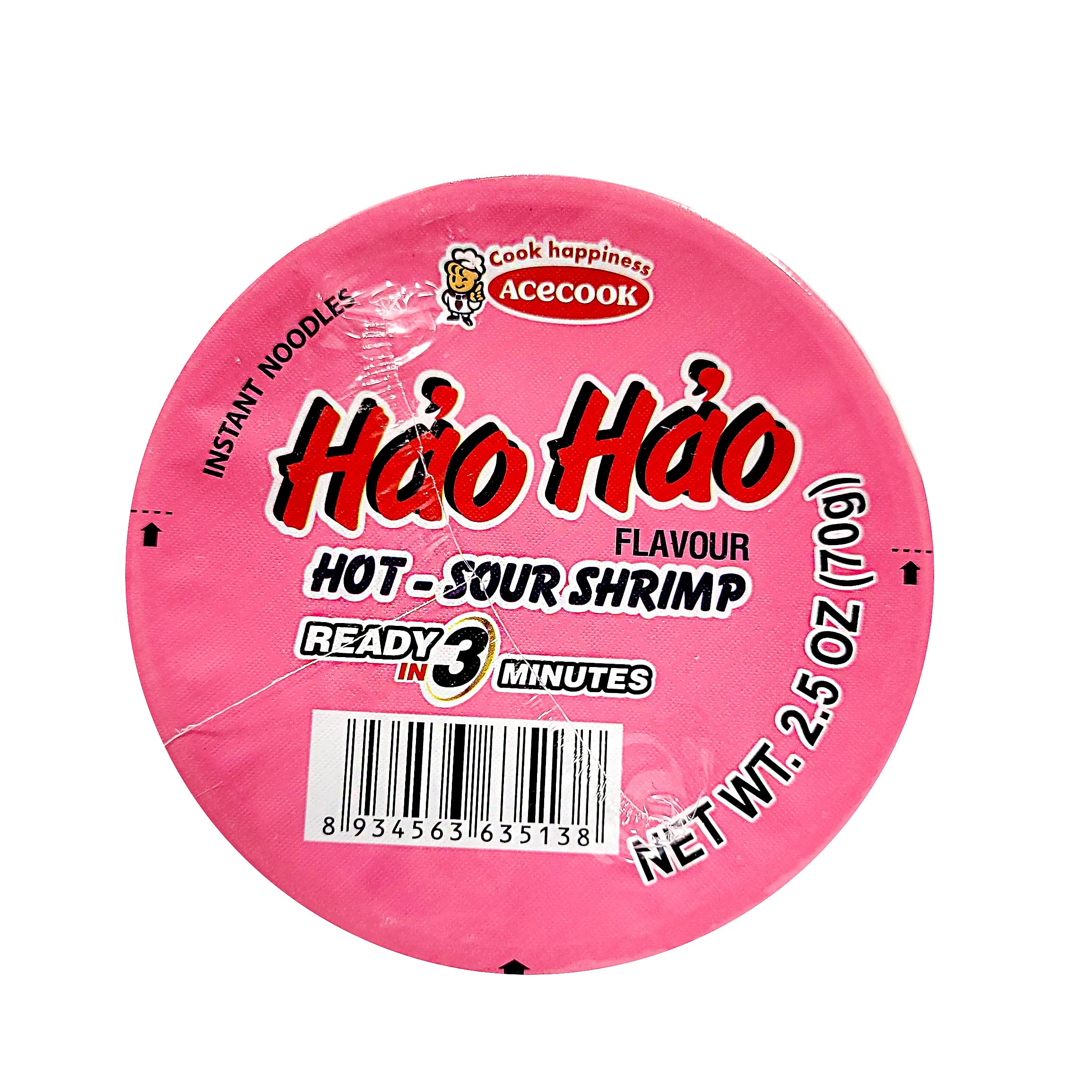 ACECOOK Hao Hao Instant Noodles Cups - Sate Onion Flavor / Mi Ly Sate Hanh 12 Cups X 2.29 OZ | Hot & Spicy Vietnamese Instant Ramen | Quick Meal, Office Lunch, Late Night Snack, Asian Food Lover Gift