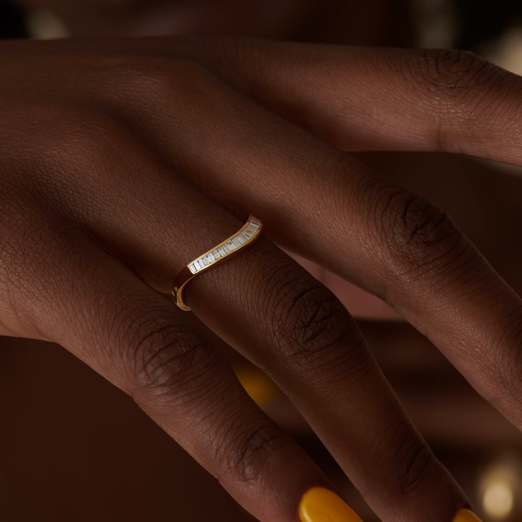 Elegant Curved Baguette Diamond Wedding Band Ring for Women - Perfect for Engagement, Anniversary & Bridal Jewelry Gifts