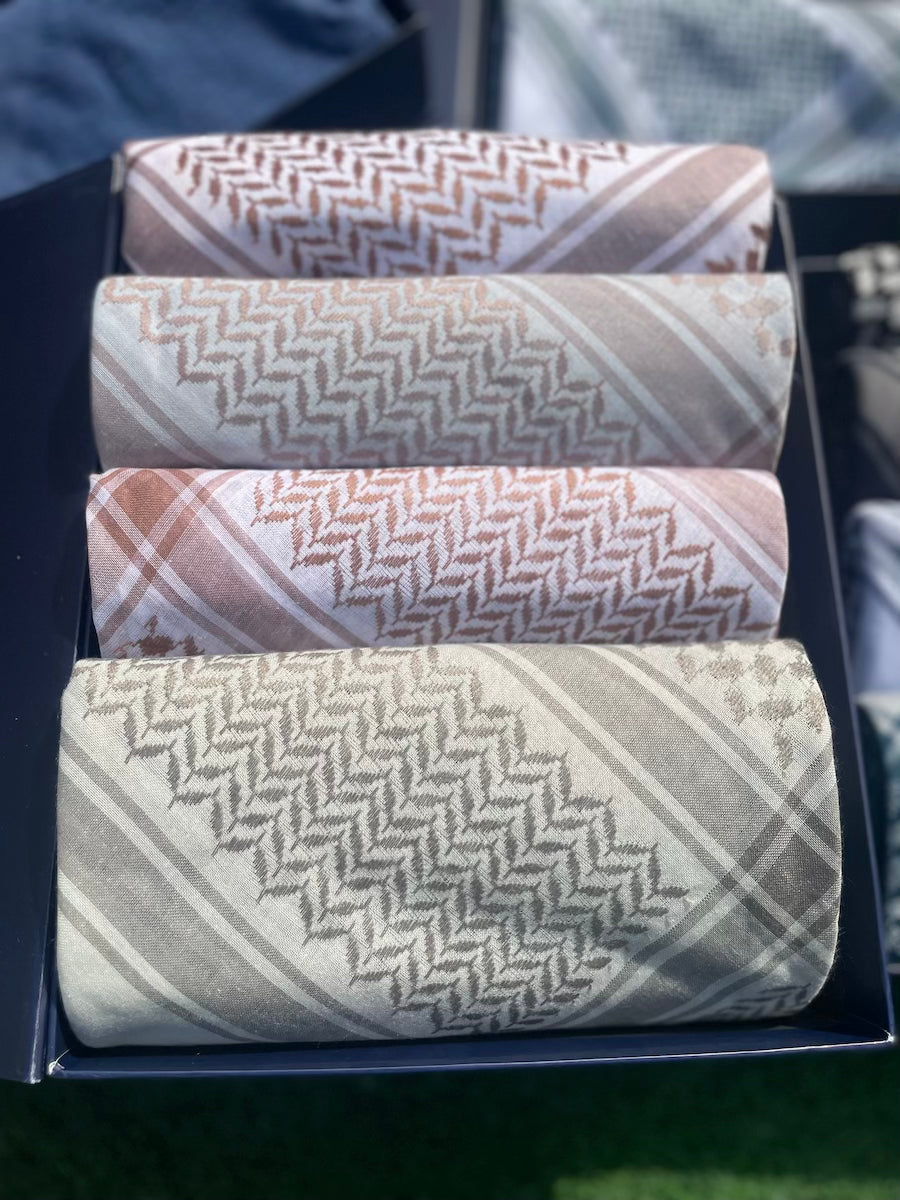 Golden Oasis Premium Shemagh & Keffiyeh Scarf Set - Limited Edition Arab Headwear for Men & Women - Perfect for Desert Travel, Outdoor Adventures & Fashion Accessories