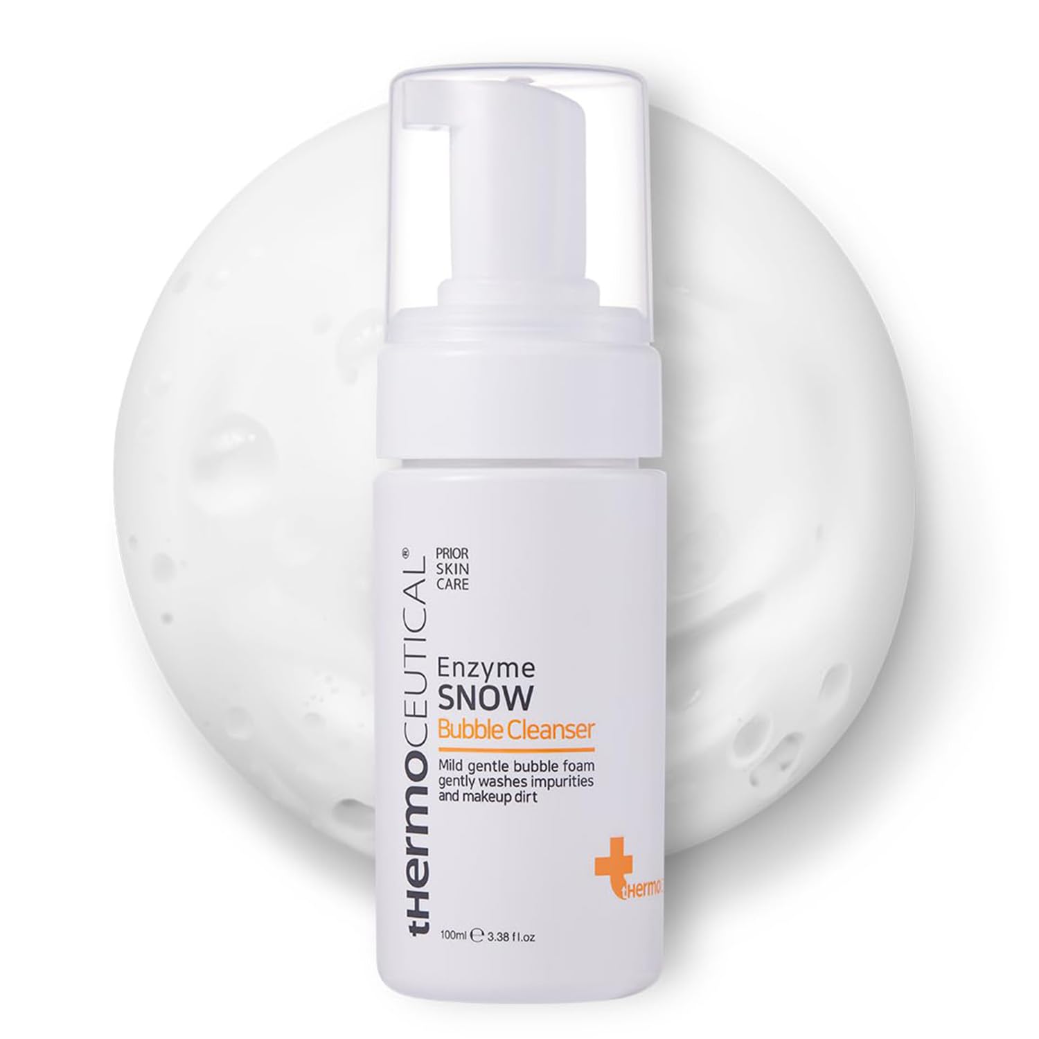 ThermoCEUTICAL Enzyme Snow Bubble Cleanser - Plant-Based Foaming Facial Wash with Papaya Enzyme for Skin Brightening & Texture Refinement | Micro Rich Bubbles for Gentle Cleansing | 3.38 fl.oz | Perfect for Morning & Night Skincare Routine, Sensitive Skin Care, and Pre-Makeup Cleansing