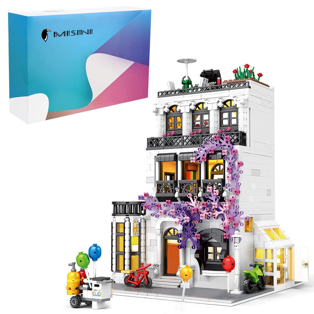 MISINI 86012 Europe Garden Street Building Kit - 1914pcs Modern House Model Building Blocks for Adults & Teens, 4-Layer Structure Design, Lego-Compatible DIY House Set | Perfect for Home Decoration, Gift Ideas & Creative Play
