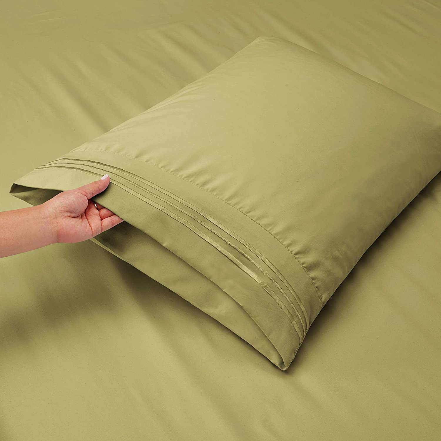 4Pcs 800 Thread Count 100% Soft Cotton Bed Sheet Set with Deep Pocket (Fits Mattress Up to 18
