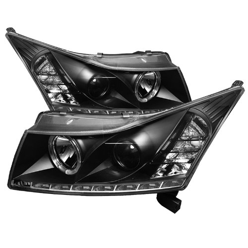 High-Performance LED Halo Headlights for Chevy Cruze 2011-2014 - Black/Clear Lens - Durable & Bright Lighting for Night Driving & Off-Road Adventures