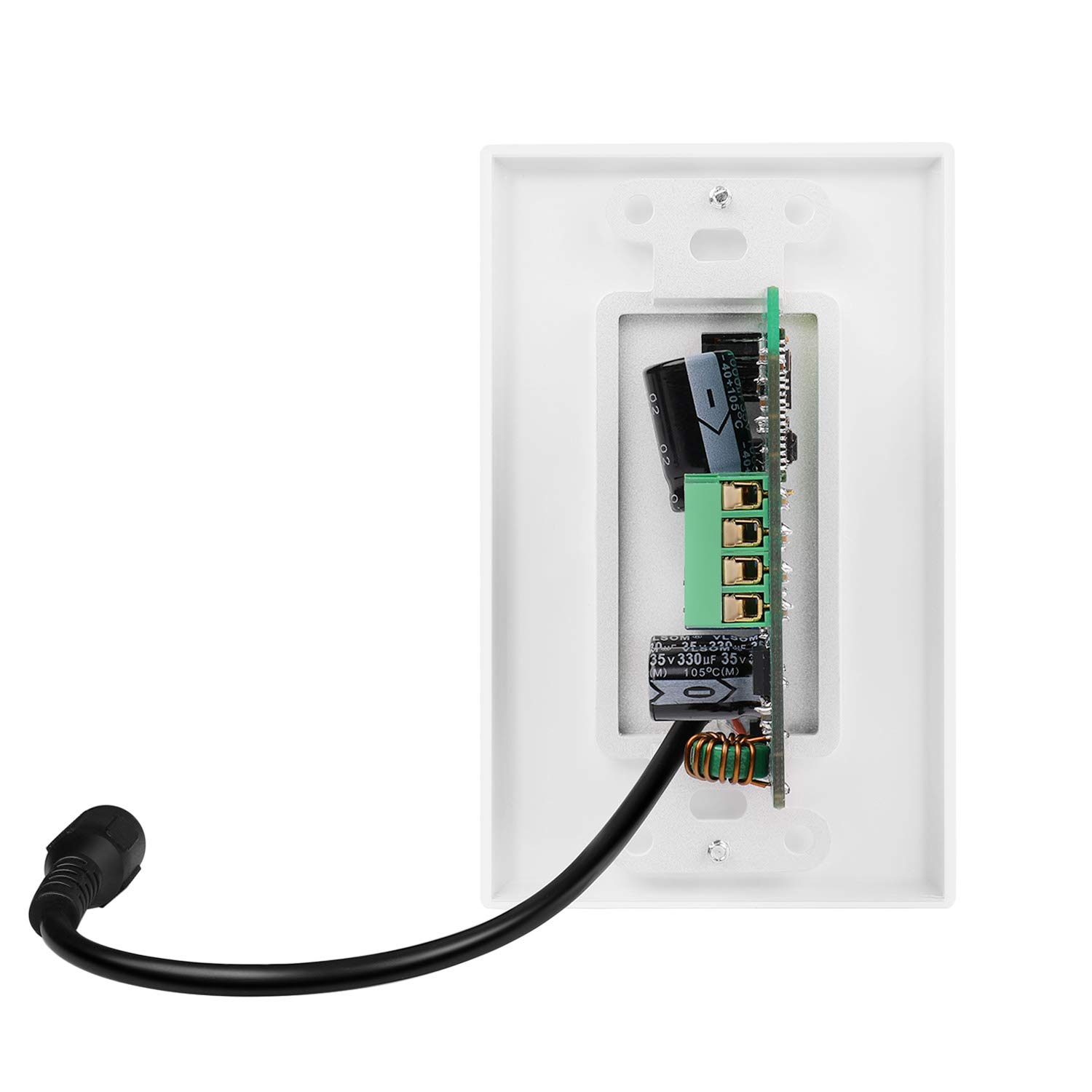 TNP Wireless Bluetooth Audio Receiver Wall Plate Mount - 120W BT 5.0 aptX Hi-Fi Stereo Amplifier with Volume Control & 3.5mm AUX Input for Home Theater, Multi-Room Audio & Speaker Systems - Perfect for Living Room, Bedroom & Office Music Streaming