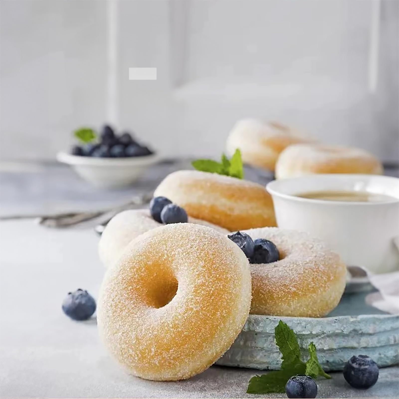 Mini Donut Maker Machine 1400W - 16 Donut Capacity, Dual-Sided Heating, Non-Stick Coating - Perfect for Home Baking, Family Gatherings & Dessert Shops (White) | Make Fresh Donuts for Parties, Breakfast & Snacks