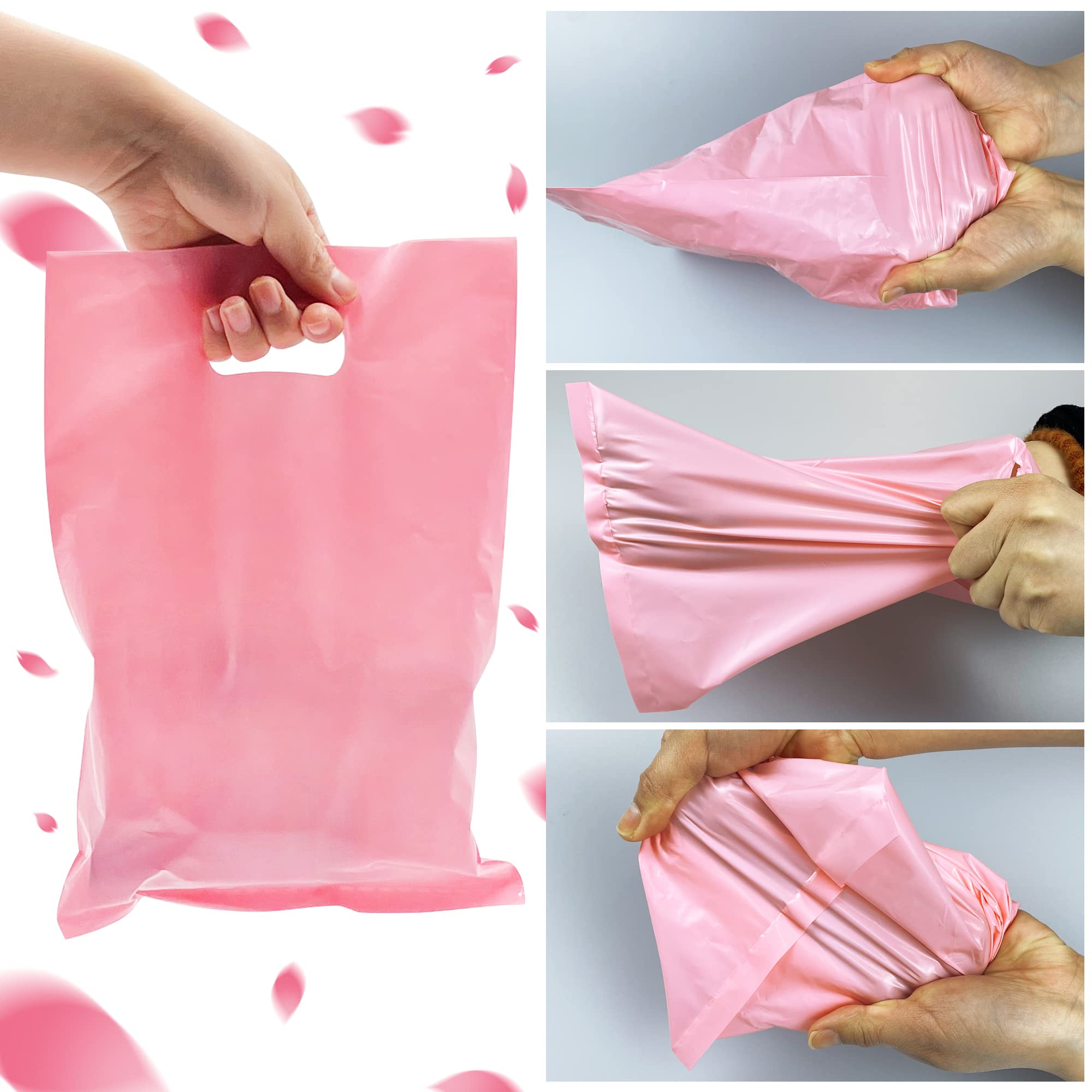 40PCS Pink Plastic Gift Bags for Candy, Party Favors & Small Gifts - Durable Die-Cut Design - Perfect for Birthday Parties, Baby Showers & Wedding Favors