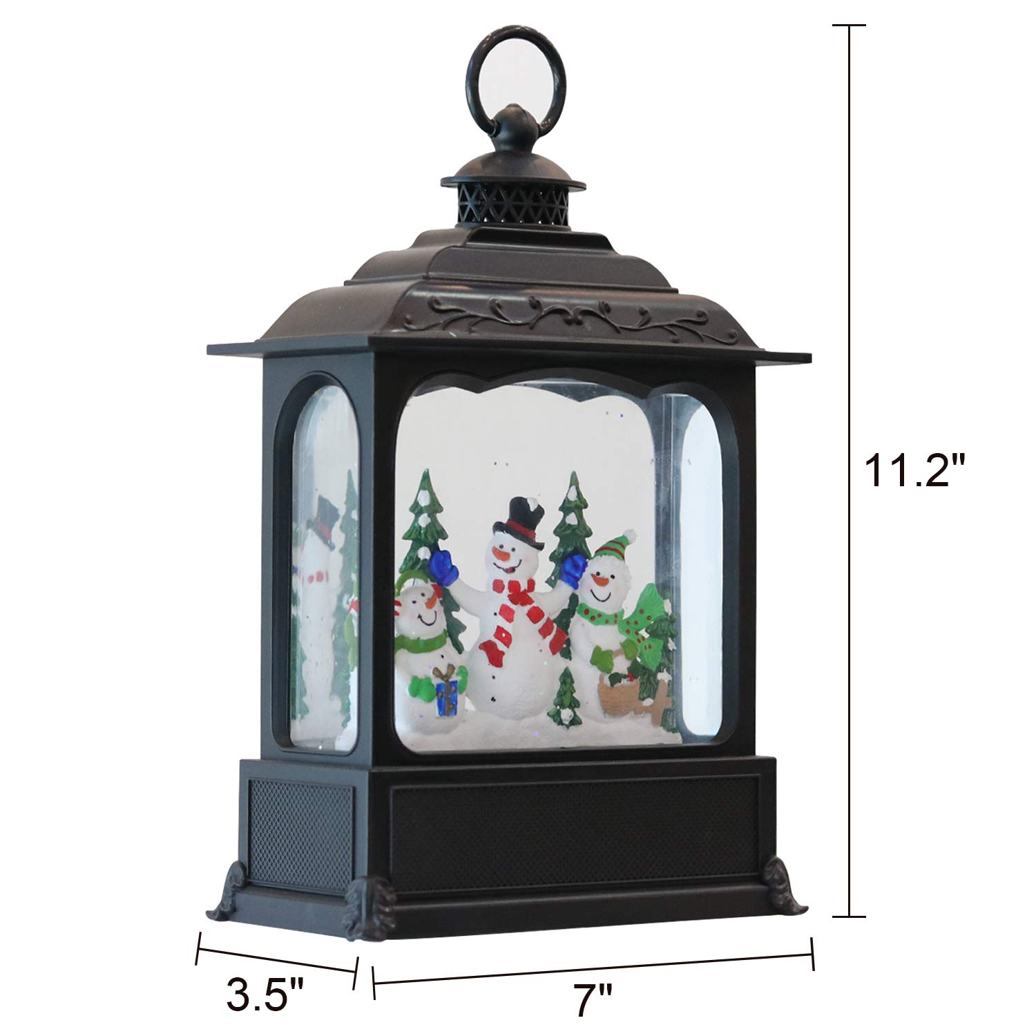 Eldnacele Musical Snow Globe Lantern with Timer - USB/Battery Operated Swirling Singing Water Glittering Light - Christmas Decoration for Adults & Kids (Snowman Design) - Perfect for Holiday Home Decor, Gift Giving & Winter Wonderland Displays