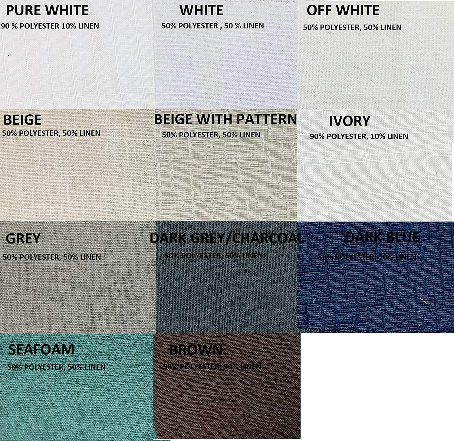 Extra Long Natural Linen Curtains - Custom Made Drapes 9-24 Feet Length, 9 Feet Wide - 2 Story Length in Grey, White, Beige, Brown - Free Swatches - Perfect for Tall Windows, Living Rooms, Bedrooms & Home Decor (Beige with Pattern, 50