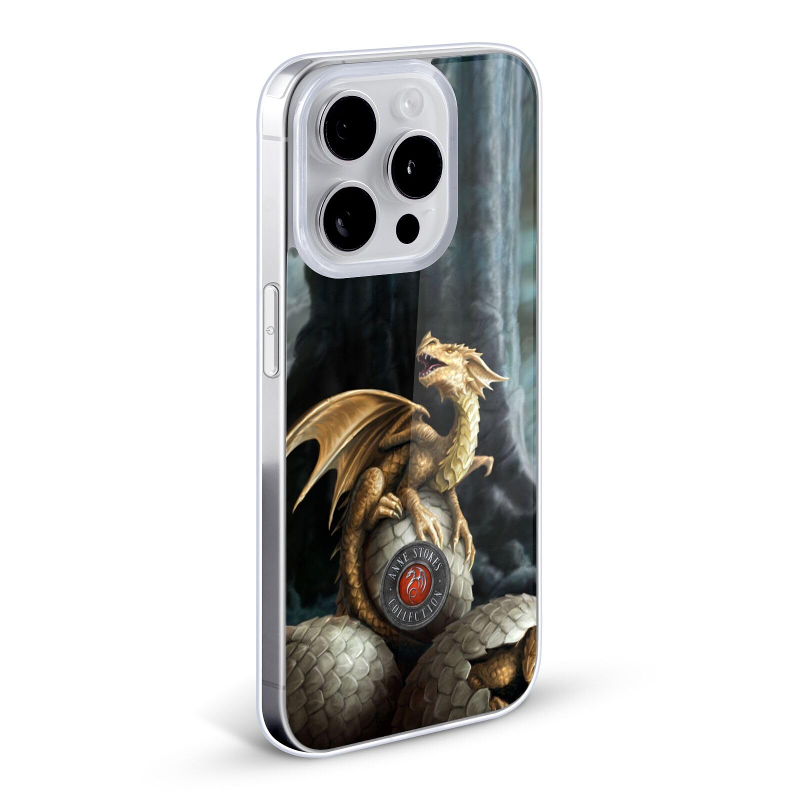 Officially Licensed Anne Stokes Golden Treasures Dragons Soft Gel Case for Apple iPhone 13 Pro Max - Durable Protective Phone Cover with Artistic Design, Perfect for Fantasy Lovers & Daily Use