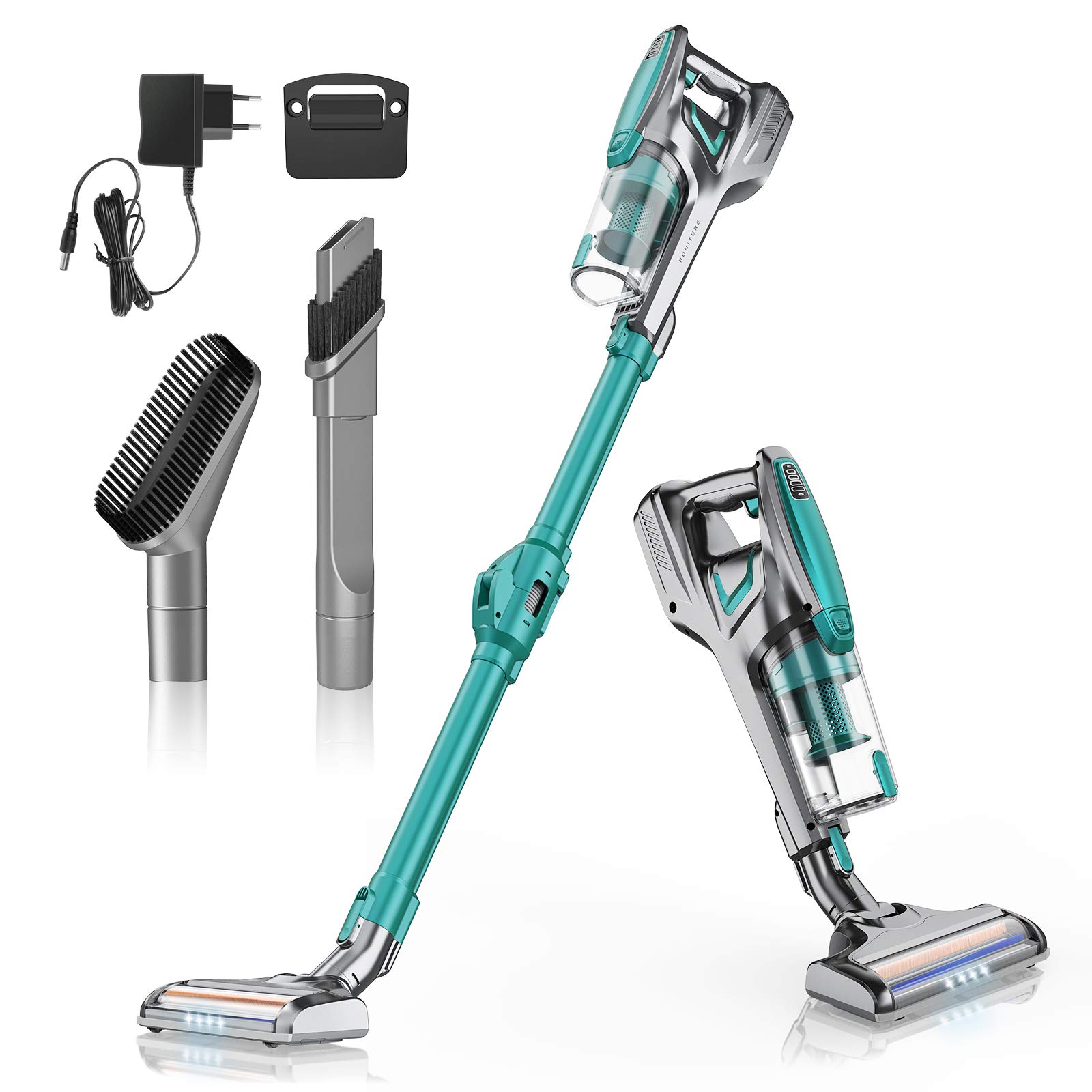 HONITURE 250W Powerful Cordless Stick Vacuum Cleaner - 6-in-1 Lightweight Handheld Vacuum with 180° Foldable Tube, 45min Runtime for Hard Floors, Carpets & Pet Hair - Perfect for Home Cleaning & Pet Owners