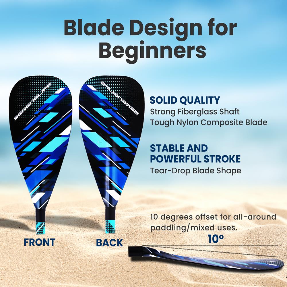 3 Shaft SUP Paddle - Lightweight Carbon Fiber Stand Up Paddle Board Paddle for Surfing, Kayaking & Water Sports - Adjustable & Durable for All Skill Levels