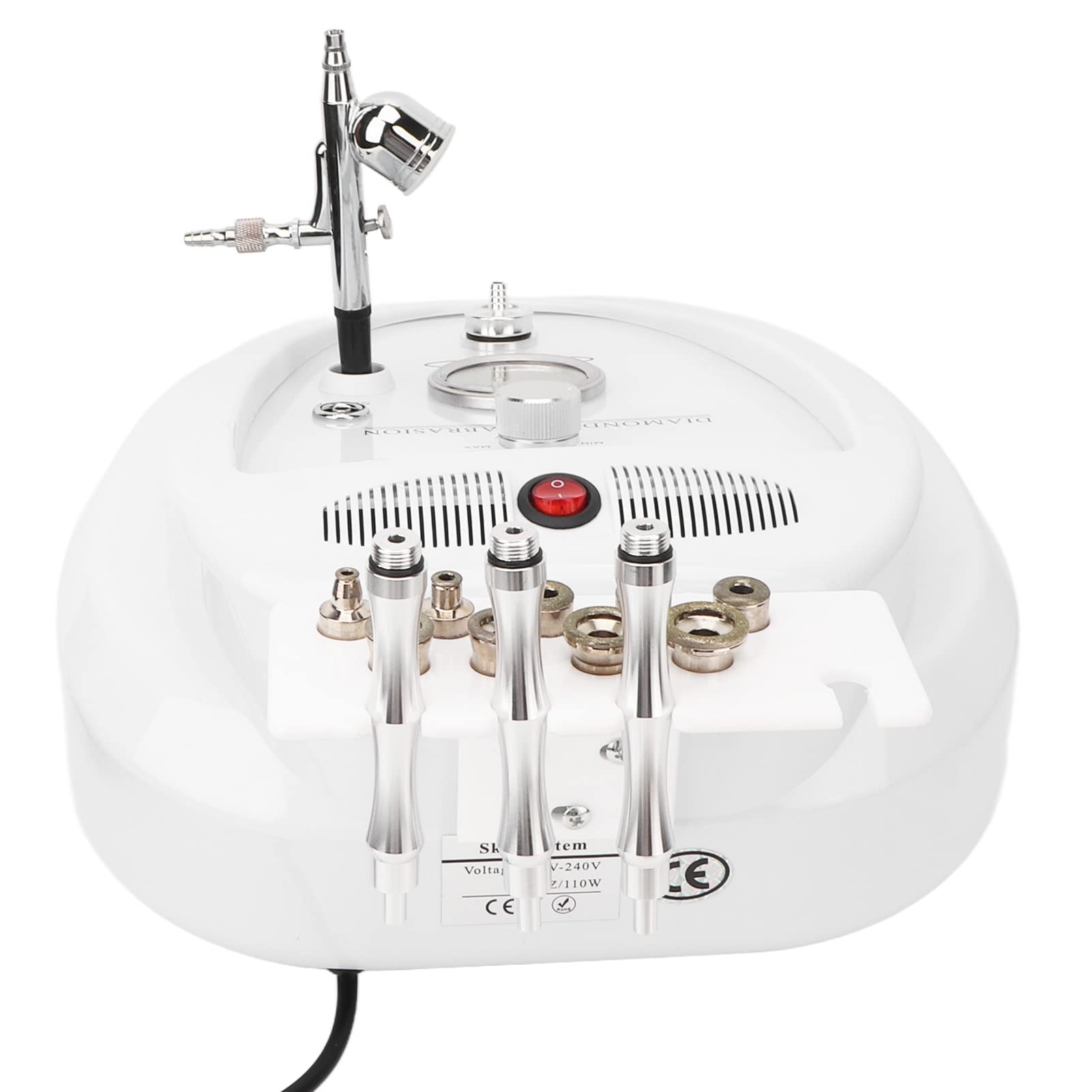 Professional Diamond Microdermabrasion Machine - 9 Adjustable Heads for Blackhead Removal & Skin Exfoliation - 220V UK Plug - Ideal for Spa, Clinic & Home Skincare Treatments
