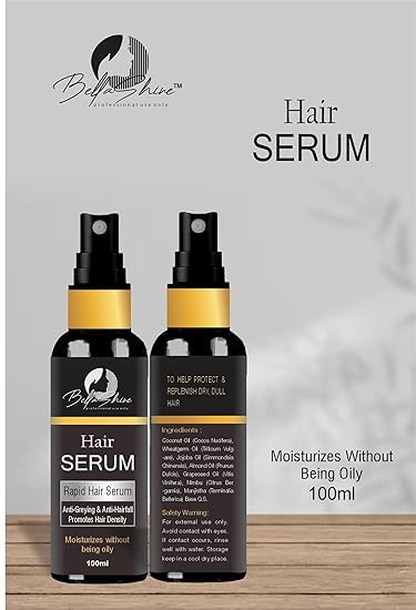 Bellashine Professional Hair Serum for Dry & Frizzy Hair - Transparent Smoothing & Shine Treatment for Men & Women - Perfect for Daily Styling, Heat Protection & Split End Repair