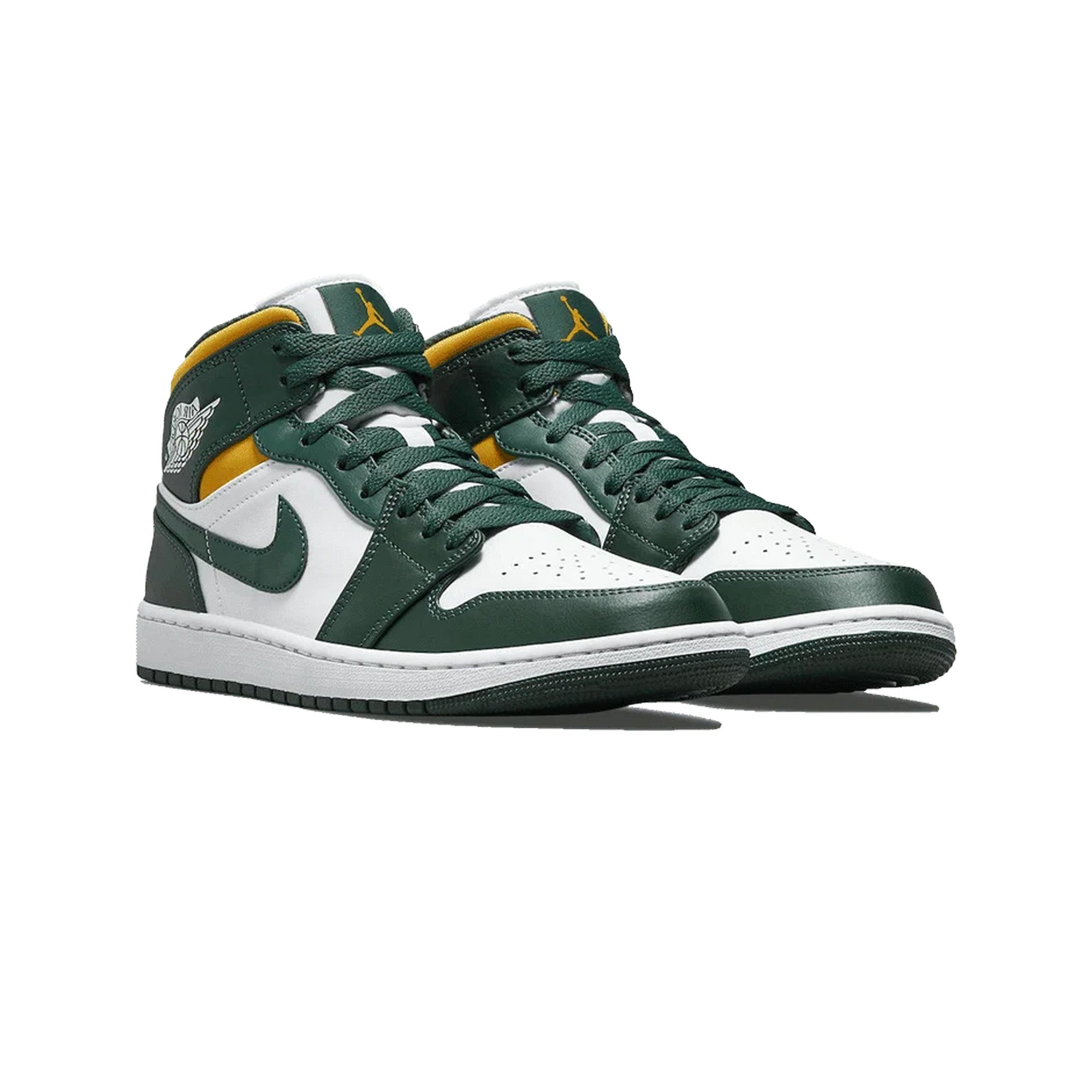 Air Jordan 1 Mid 'Green & Gold' Men's Basketball Shoes - Retro Sneakers for Streetwear & Casual Outfits | Perfect for Basketball, Gym & Everyday Fashion