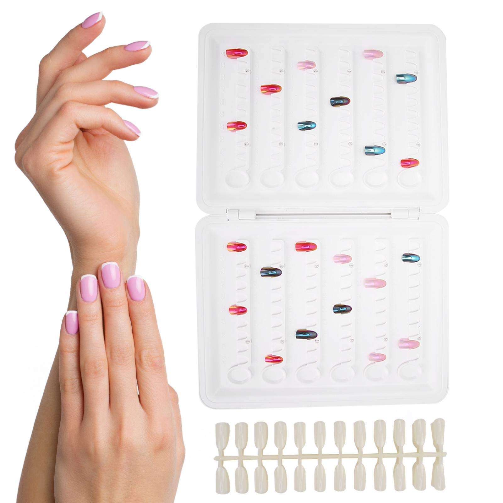 Nail Art Display Book - Professional Nail Polish Color Chart & Template Board for Salons | Fake Nail Tips Sample Organizer | DIY Manicure at Home | Perfect for Salon Displays & Home Nail Art Practice