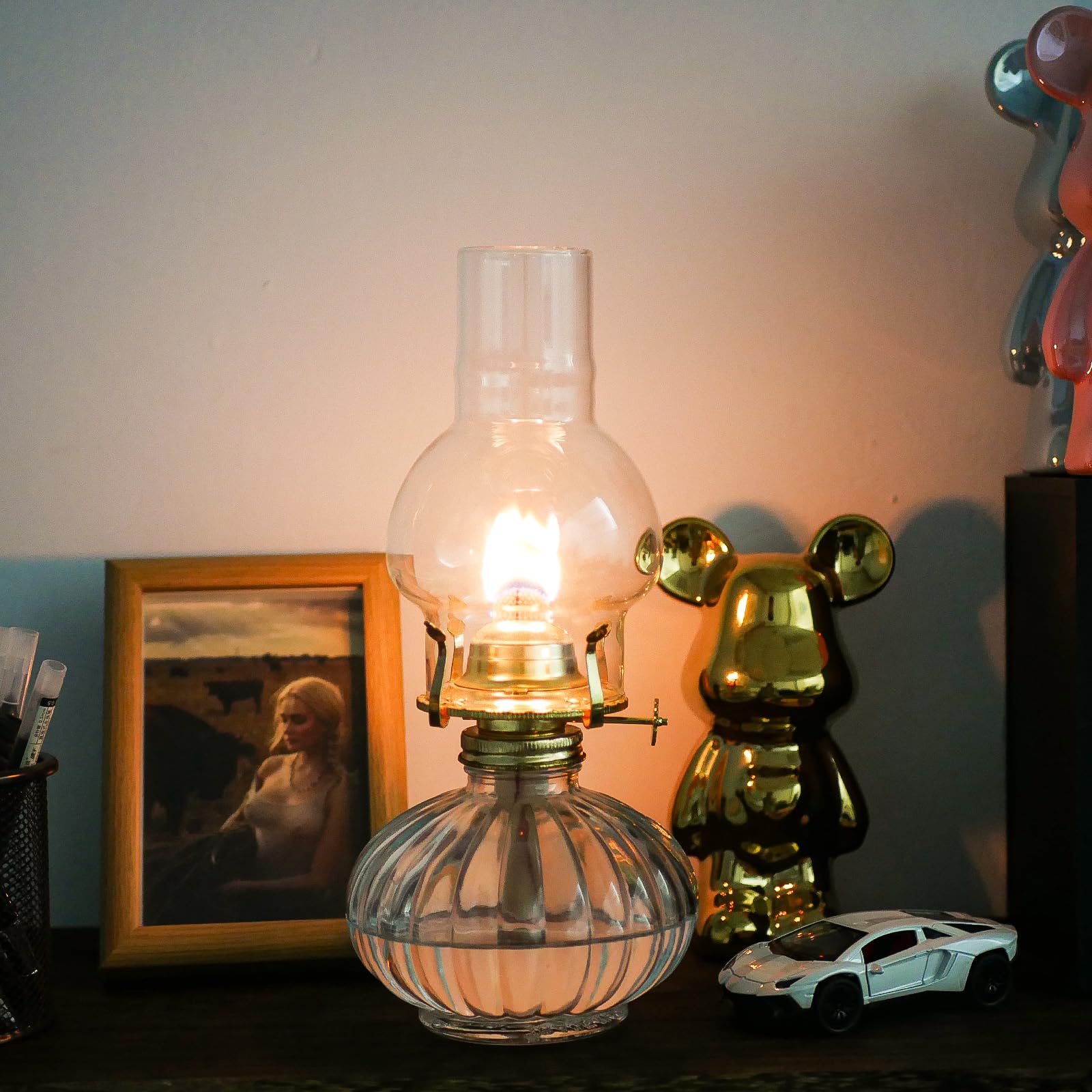 3 Inch Base 6.25 Inch Height Oil Lamp Chimney - Clear Glass Replacement for Kerosene & Hurricane Lamps - Perfect for Home Decor, Emergency Lighting & Outdoor Camping