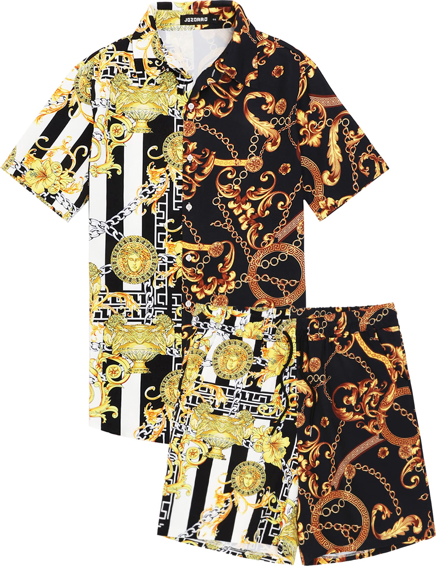 Premium Men's Hawaiian Shirt 2-Piece Set - Breathable Casual Button Down Shirt & Shorts | Tropical Summer Beach Outfit for Vacation, Pool Party & Island Getaways