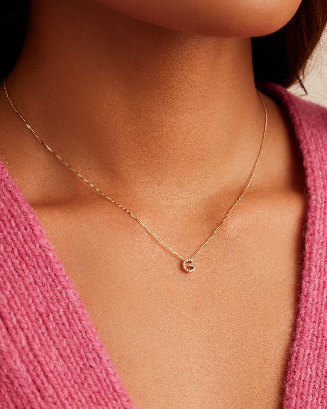 Diamond Alphabet Necklace - Personalized Initial Pendant Jewelry for Women | Elegant Gift for Birthday, Anniversary & Valentine's Day