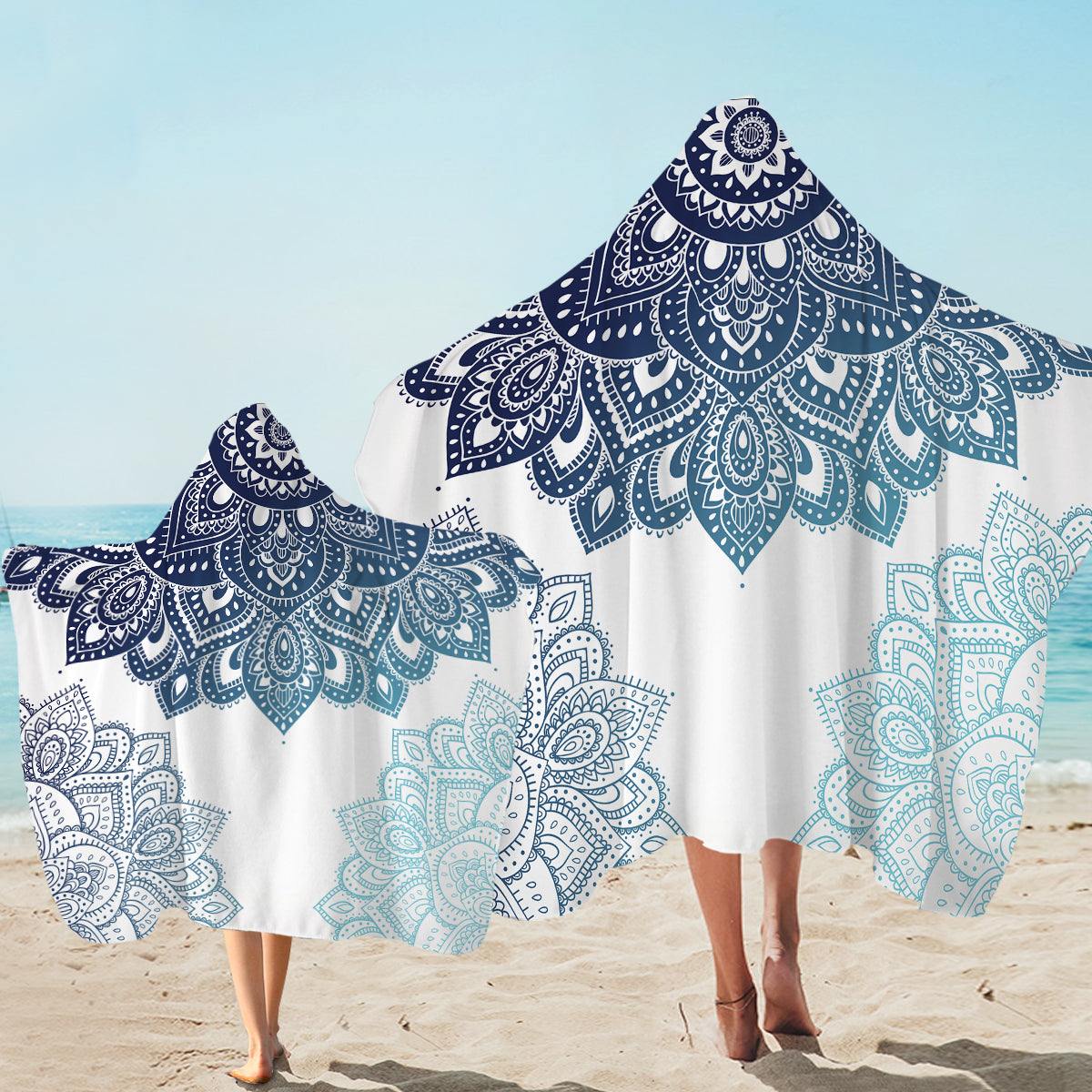 Bohemian Beach Hooded Towel - Soft & Absorbent Cotton Hooded Towel for Women & Kids - Perfect for Beach, Pool, Spa & Travel